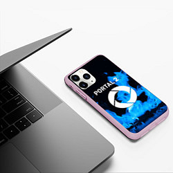 Чехол iPhone 11 Pro матовый Portal 2 blue flame, цвет: 3D-розовый — фото 2