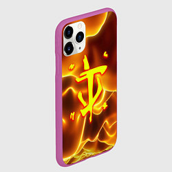 Чехол iPhone 11 Pro матовый Doom грозовой стиль марса, цвет: 3D-фиолетовый — фото 2