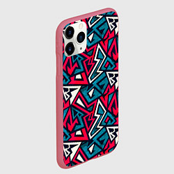 Чехол iPhone 11 Pro матовый Разноцветный граффити паттерн, цвет: 3D-малиновый — фото 2