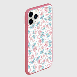 Чехол iPhone 11 Pro матовый Новогодние леденцы, цвет: 3D-малиновый — фото 2