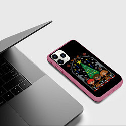 Чехол iPhone 11 Pro матовый Гарри Поттер - Новый год, цвет: 3D-малиновый — фото 2