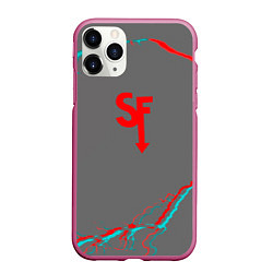 Чехол iPhone 11 Pro матовый Sally Face storm color, цвет: 3D-малиновый