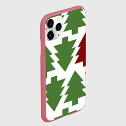 Чехол iPhone 11 Pro матовый Елочный новый год, цвет: 3D-малиновый — фото 2