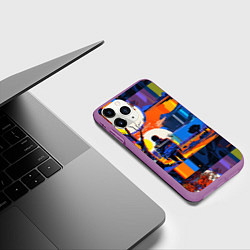 Чехол iPhone 11 Pro матовый Ночная прогулка абстракция, цвет: 3D-фиолетовый — фото 2