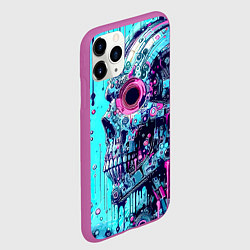 Чехол iPhone 11 Pro матовый Cyber skull - blots sketch, цвет: 3D-фиолетовый — фото 2