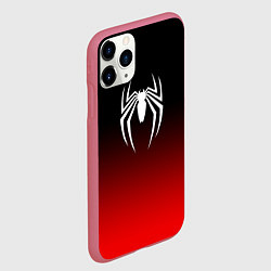 Чехол iPhone 11 Pro матовый Логотип паука и градиент, цвет: 3D-малиновый — фото 2