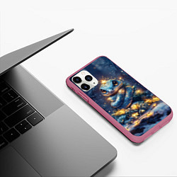 Чехол iPhone 11 Pro матовый Змея елочка, цвет: 3D-малиновый — фото 2