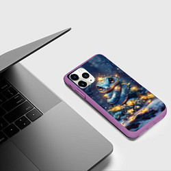 Чехол iPhone 11 Pro матовый Змея елочка, цвет: 3D-фиолетовый — фото 2