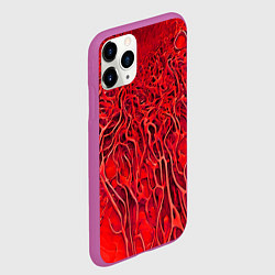 Чехол iPhone 11 Pro матовый Красный симбионт абстракция, цвет: 3D-фиолетовый — фото 2