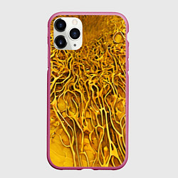 Чехол iPhone 11 Pro матовый Жёлтый симбионт абстракция, цвет: 3D-малиновый