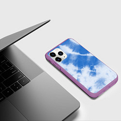 Чехол iPhone 11 Pro матовый Синий тай дай, цвет: 3D-фиолетовый — фото 2