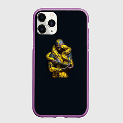 Чехол iPhone 11 Pro матовый Мускулистый парень со змеей символ 2025, цвет: 3D-фиолетовый