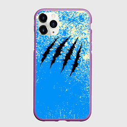 Чехол iPhone 11 Pro матовый Гранж - порезы монстра, цвет: 3D-фиолетовый