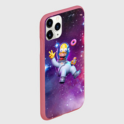 Чехол iPhone 11 Pro матовый Homer Simpson in space - ai art, цвет: 3D-малиновый — фото 2