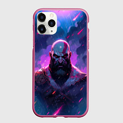 Чехол iPhone 11 Pro матовый Kratos - neon rain, цвет: 3D-малиновый