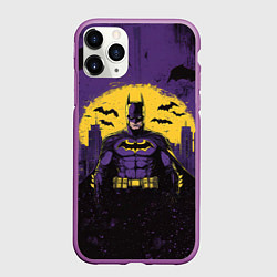 Чехол iPhone 11 Pro матовый Batman, цвет: 3D-фиолетовый