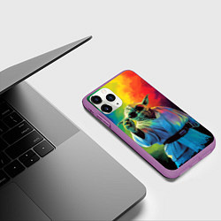 Чехол iPhone 11 Pro матовый Крутой Йода - Звездные войны, цвет: 3D-фиолетовый — фото 2