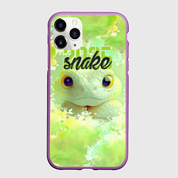 Чехол iPhone 11 Pro матовый Змейка 25, цвет: 3D-фиолетовый