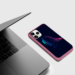 Чехол iPhone 11 Pro матовый Batman gradient, цвет: 3D-малиновый — фото 2