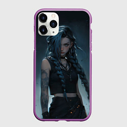 Чехол iPhone 11 Pro матовый Джинкс в реалистичном стиле, цвет: 3D-фиолетовый