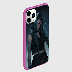 Чехол iPhone 11 Pro матовый Джинкс в реалистичном стиле, цвет: 3D-фиолетовый — фото 2