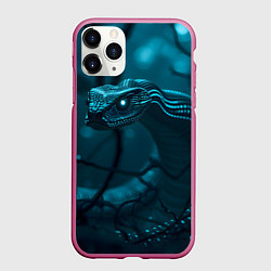 Чехол iPhone 11 Pro матовый Змея в темном лесу, цвет: 3D-малиновый