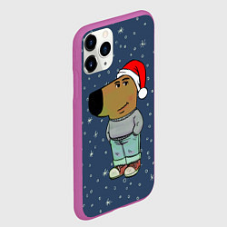 Чехол iPhone 11 Pro матовый Новогодний чиловый парень, цвет: 3D-фиолетовый — фото 2
