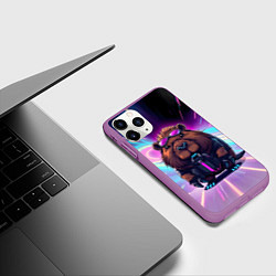 Чехол iPhone 11 Pro матовый Капибара нео, цвет: 3D-фиолетовый — фото 2