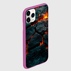 Чехол iPhone 11 Pro матовый Скала и лава, цвет: 3D-фиолетовый — фото 2