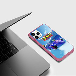 Чехол iPhone 11 Pro матовый Blaze the cat - team Sonic racing, цвет: 3D-малиновый — фото 2