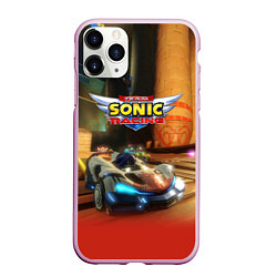 Чехол iPhone 11 Pro матовый Team Sonic racing - video game, цвет: 3D-розовый