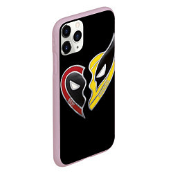 Чехол iPhone 11 Pro матовый Deadpool and Wolverine best friends, цвет: 3D-розовый — фото 2