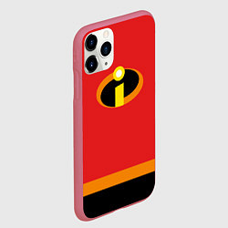 Чехол iPhone 11 Pro матовый Суперсемейка костюм, цвет: 3D-малиновый — фото 2