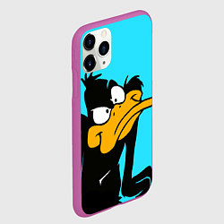 Чехол iPhone 11 Pro матовый Даффи Дак, цвет: 3D-фиолетовый — фото 2