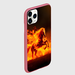 Чехол iPhone 11 Pro матовый Огненная лошадь, цвет: 3D-малиновый — фото 2
