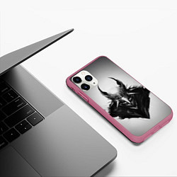 Чехол iPhone 11 Pro матовый Batman who laughs, цвет: 3D-малиновый — фото 2