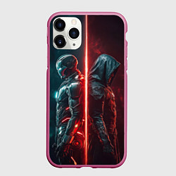 Чехол iPhone 11 Pro матовый Доктор Дум - Железный Человек, цвет: 3D-малиновый