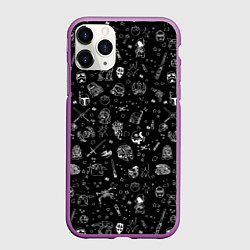 Чехол iPhone 11 Pro матовый Звездные войны паттерн, цвет: 3D-фиолетовый