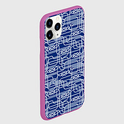 Чехол iPhone 11 Pro матовый Паттерн с узлами водопроводного лабиринта, цвет: 3D-фиолетовый — фото 2