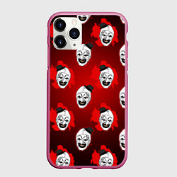 Чехол iPhone 11 Pro матовый Funny clown Art in blood, цвет: 3D-малиновый