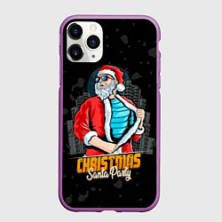 Чехол iPhone 11 Pro матовый Санта клаус пати, цвет: 3D-фиолетовый