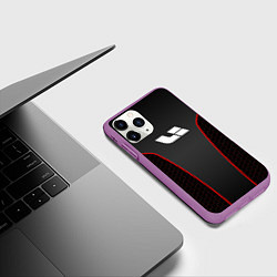 Чехол iPhone 11 Pro матовый Lixiang - красная спортивная униформа, цвет: 3D-фиолетовый — фото 2