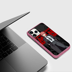 Чехол iPhone 11 Pro матовый Makima, цвет: 3D-малиновый — фото 2
