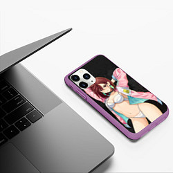 Чехол iPhone 11 Pro матовый Momo Ayase, цвет: 3D-фиолетовый — фото 2