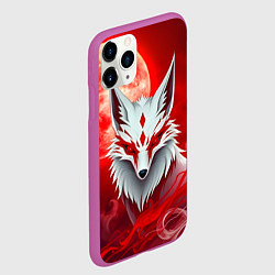 Чехол iPhone 11 Pro матовый Японская лиса на красном, цвет: 3D-фиолетовый — фото 2