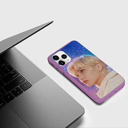 Чехол iPhone 11 Pro матовый Winter falls Felix Stray Kids, цвет: 3D-фиолетовый — фото 2