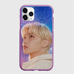 Чехол iPhone 11 Pro матовый Winter falls Felix Stray Kids, цвет: 3D-фиолетовый