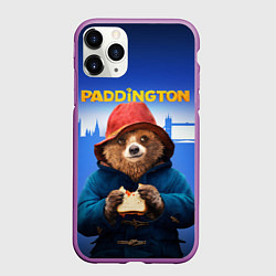 Чехол iPhone 11 Pro матовый Приключения Паддингтона, цвет: 3D-фиолетовый