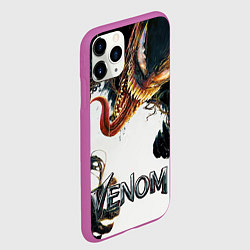 Чехол iPhone 11 Pro матовый Веном - симбиот, цвет: 3D-фиолетовый — фото 2