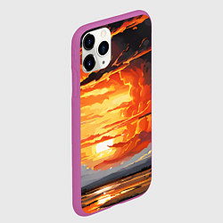 Чехол iPhone 11 Pro матовый Багровый закат, цвет: 3D-фиолетовый — фото 2